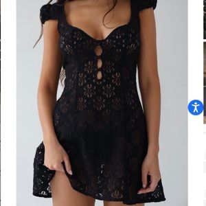 Mirror Palais Micro Maria in Black Eyelet - XS